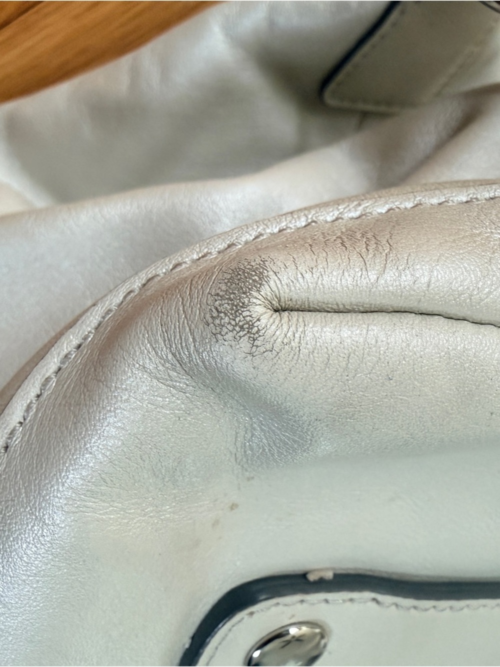 Coach F15447 Beige Leather Satchel w/ Strap Lavender Lining/silver hardware - Picture 14 of 16